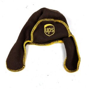 UPS Stocking Hat Cap Driver Delivery Brown Logo Flaps